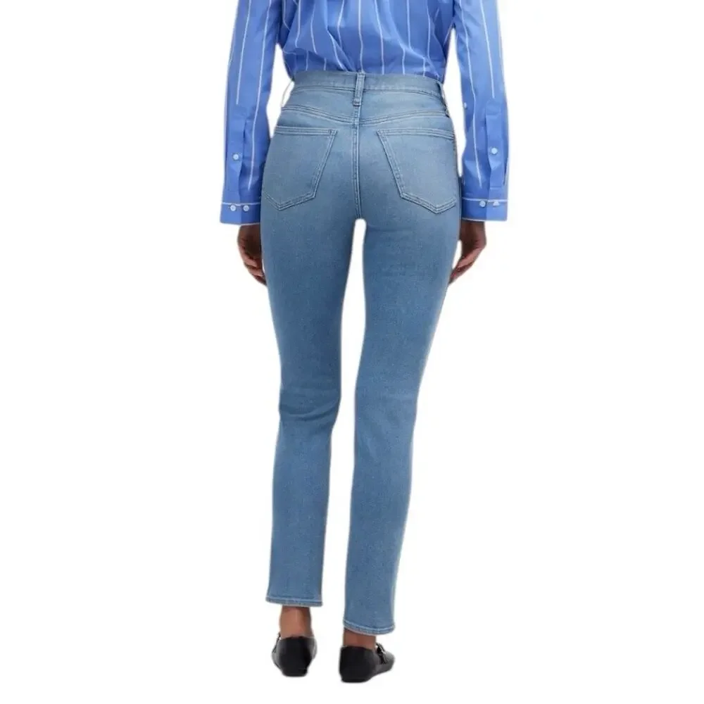 madewell stovepipe‎ jeans carey blue wash nq191 women size 28